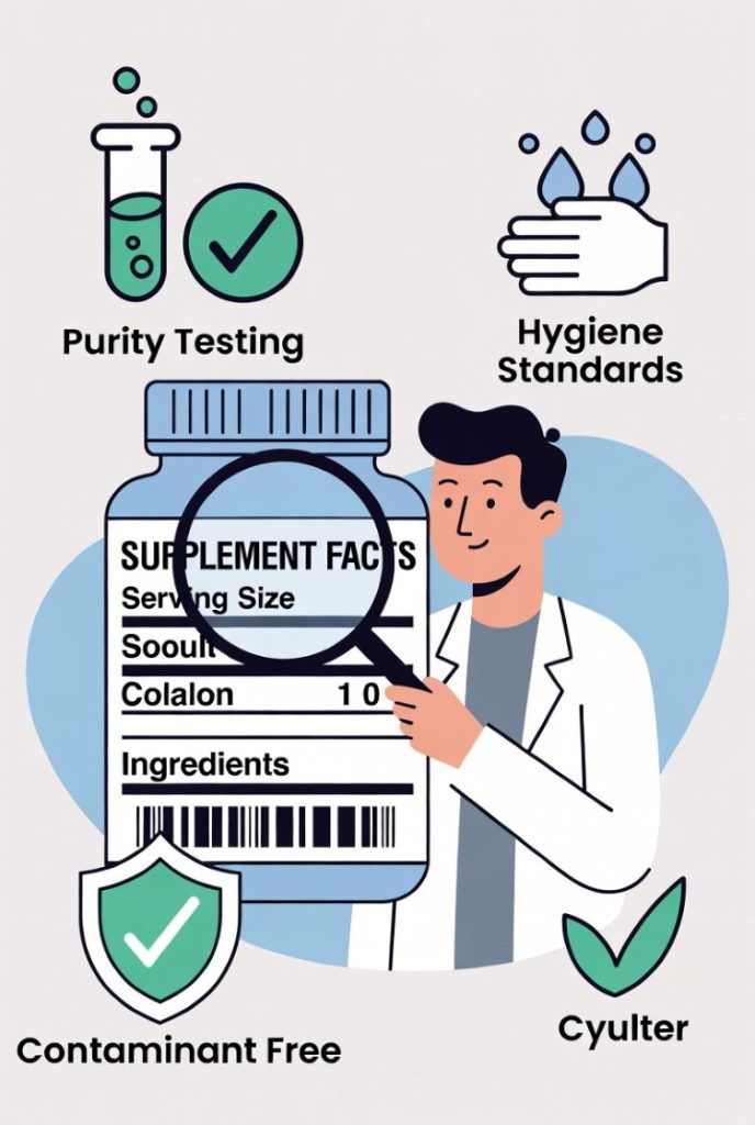 examining a supplement label closely
